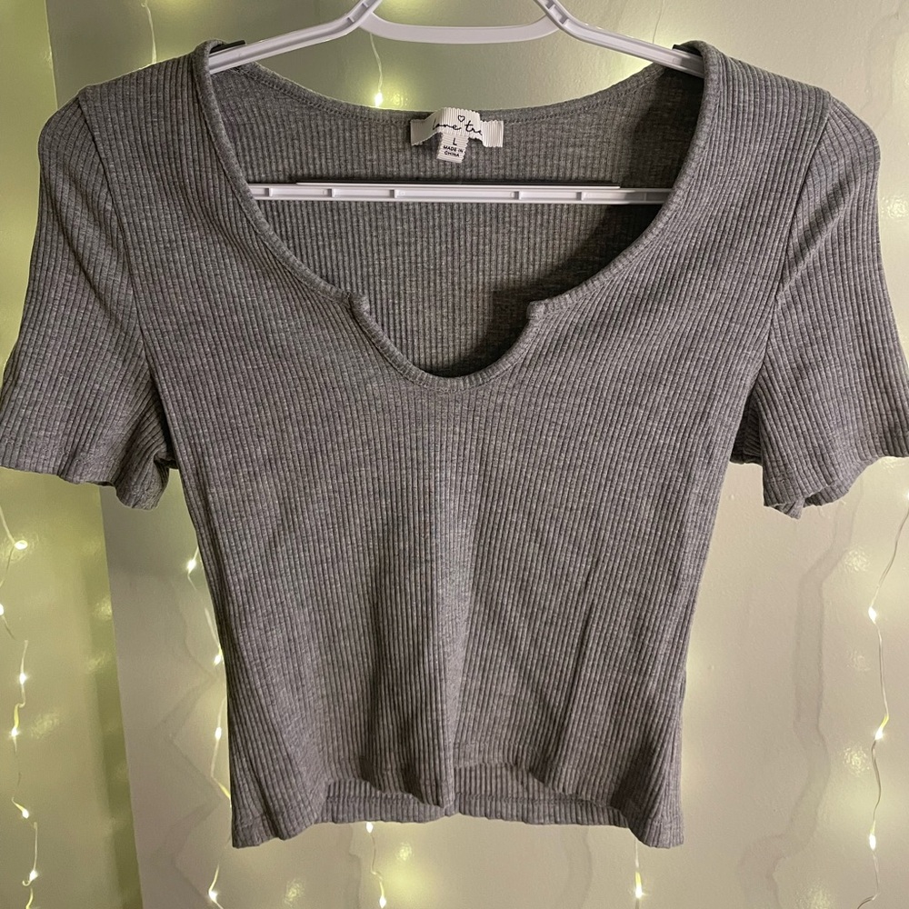 Love Tree Gray Top